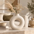 Ivory Donut Ceramic Vase