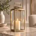 Champagne Gold Glass Candle Lantern