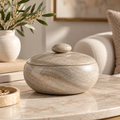 Stone-Style Lidded Decorative Bowl